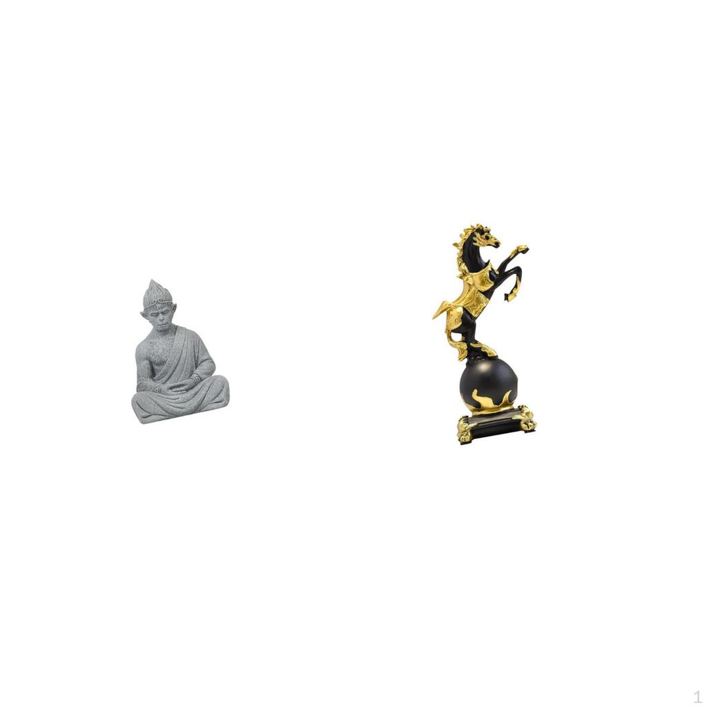 Monkey Buddha Horse Statue Figure Modern Buddhist Collectible Miniature Sculpture Tabletop Ornament