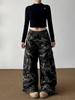 Unisex Vintage Camouflage Werkbroek met Meerdere Zakken - Trendy, Losse Pasvorm, Rechte Pijp, Veelzijdige Casual Kleding