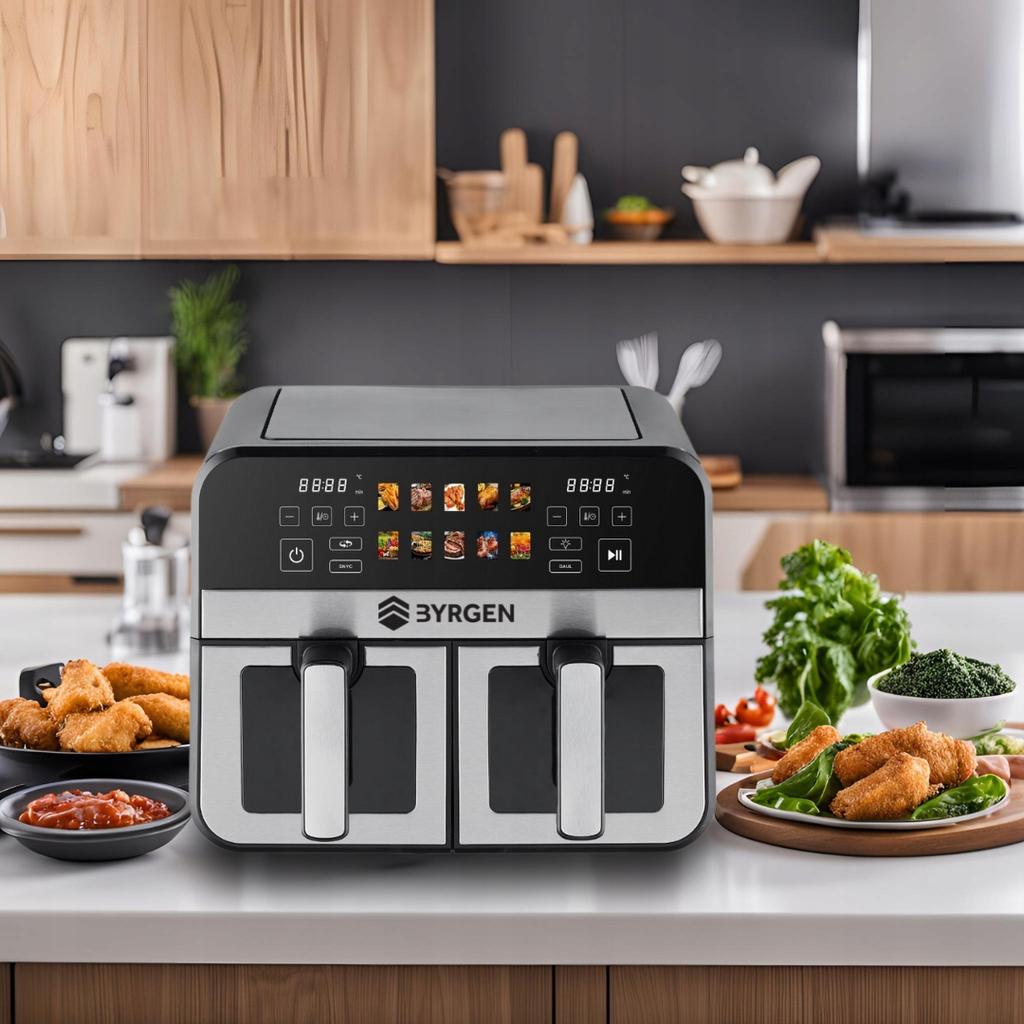 Air Fryer two chambers 9L dual 2400W air fryer dryer