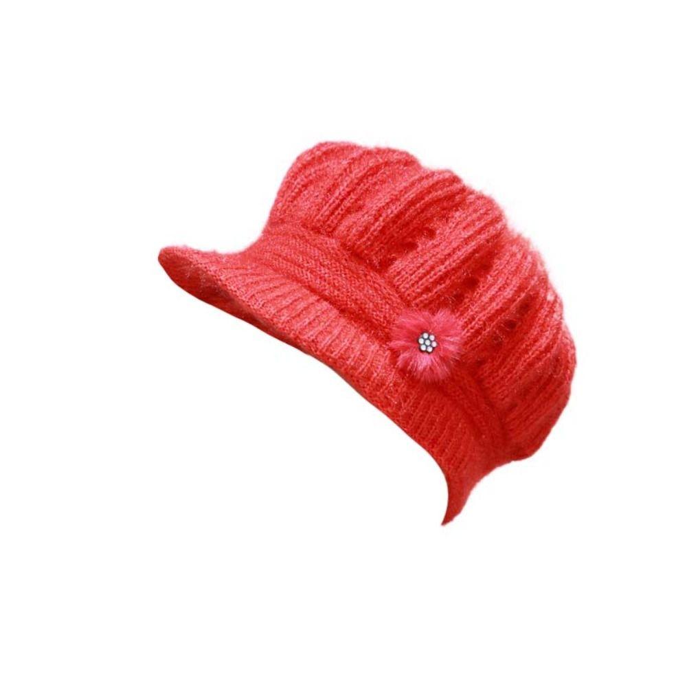 Plush Simple Mommy Hat Thicken Winter Warm Cap Elegant Knitted Cap  Female/Girls