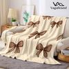 Sketch Bow Tile Flannel Blanket Warm Soft Halloween Christmas Decorative Couch Warm Cozy All-Season Gift