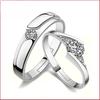 2 Stück 925 Sterling Silber Partnerringe Zirkon Für Damen Herren Exquisiter Student Freundin Silberschmuck