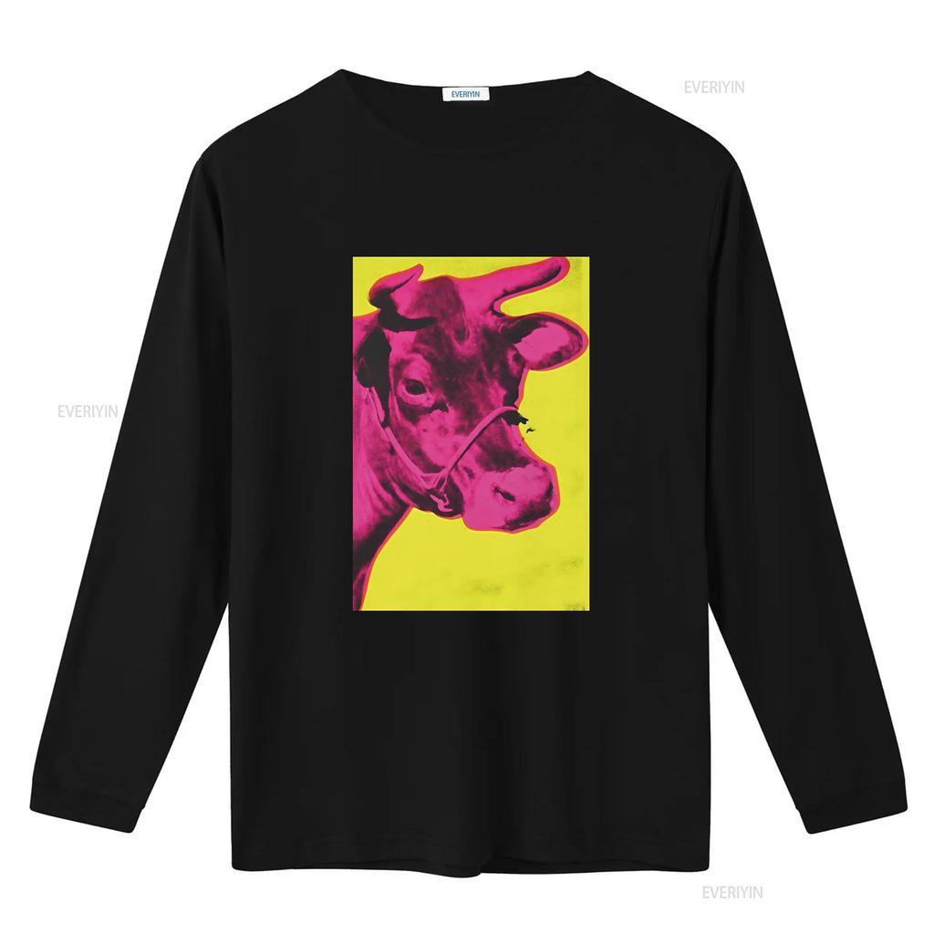 Anyd Warhall Cows T Shirt vintage Washed Top For Everyday Wear Stretched streetwear Breathable Comfortable graphic Unisex