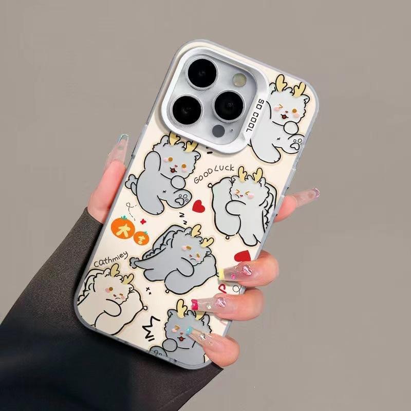 Cute Play Little Dragon is suitable for iPhone16 mobile phone case 14Pro niche x Apple 12 cartoon 11 cute xr
