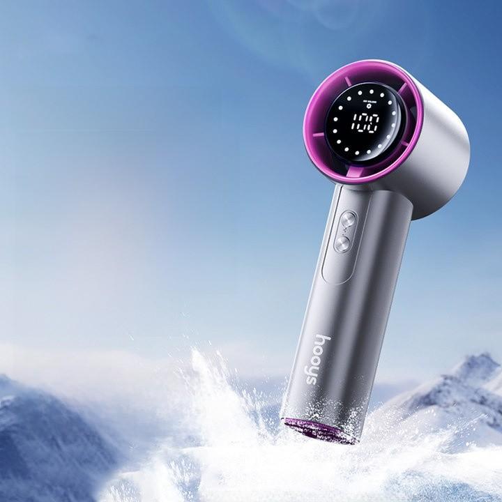 Handheld Turbo Mini Fan With Digital Display Rechargeable For Outdoor And Travel Use