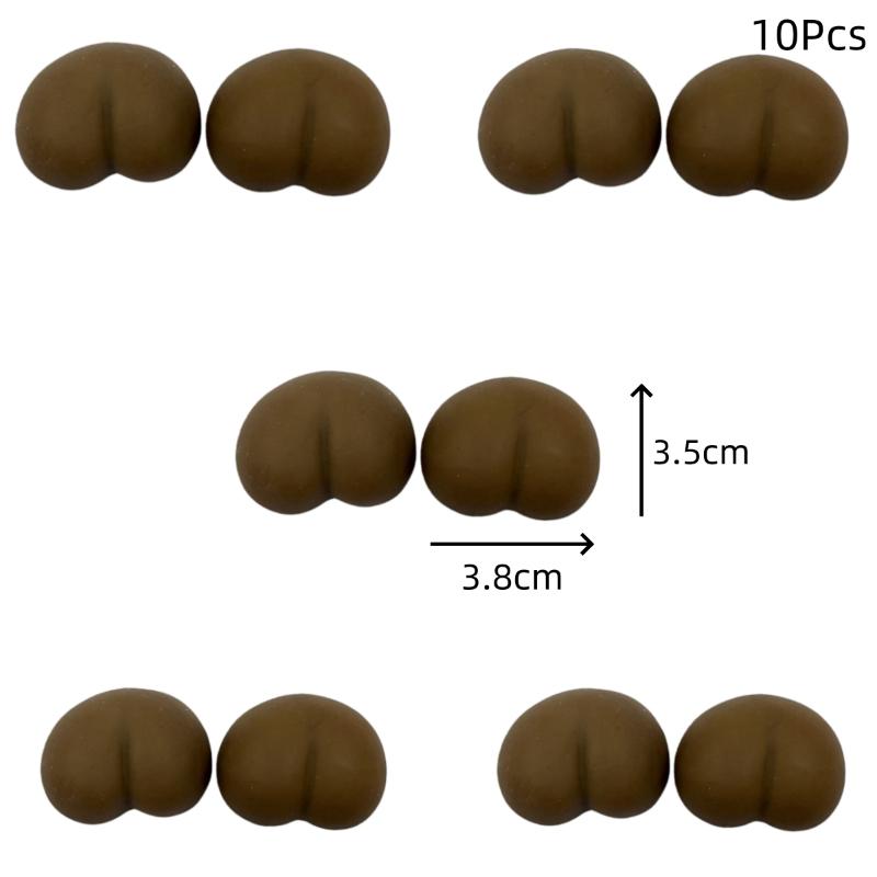 10Pcs Fun Noctilucent Butt Mochi Squishy Squeeze Stereo Relieve Stress Peach Bum Sticker Mobile Phone Decoration Accessories Toy