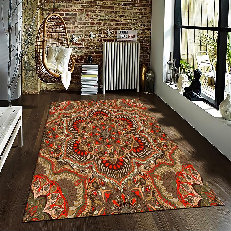 Colorful Geometric Patterned Carpet Design Suitable for Use As an Anti-slip Game Mat for Living Room and Bedroom Sofas