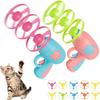 Interactive Cat Toy, Flying Disc Launcher Toy with 2 Shooters & 10 Colourful Propellers, Versatile Cat Toys for Indoor and Outdoor Chasing
