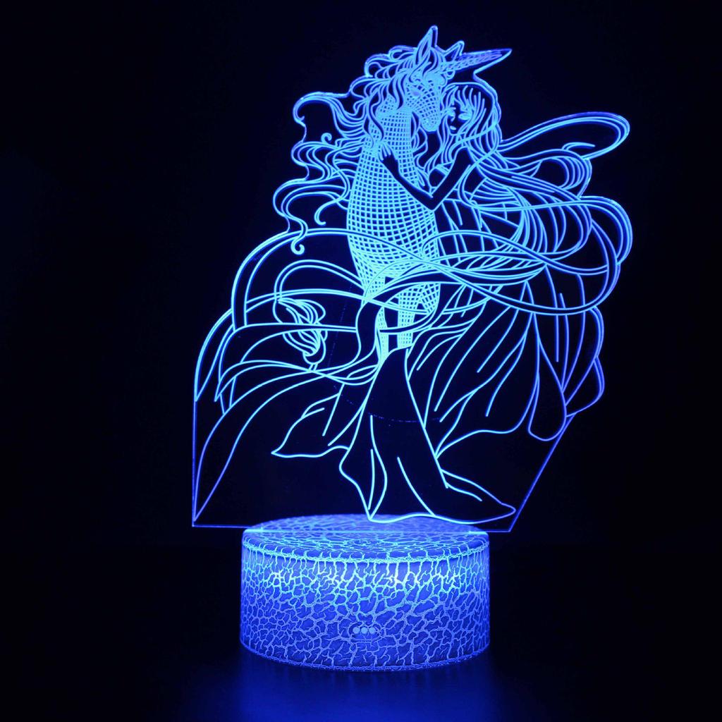 Acrylic Unicorn Night Light with Remote and Touch Control