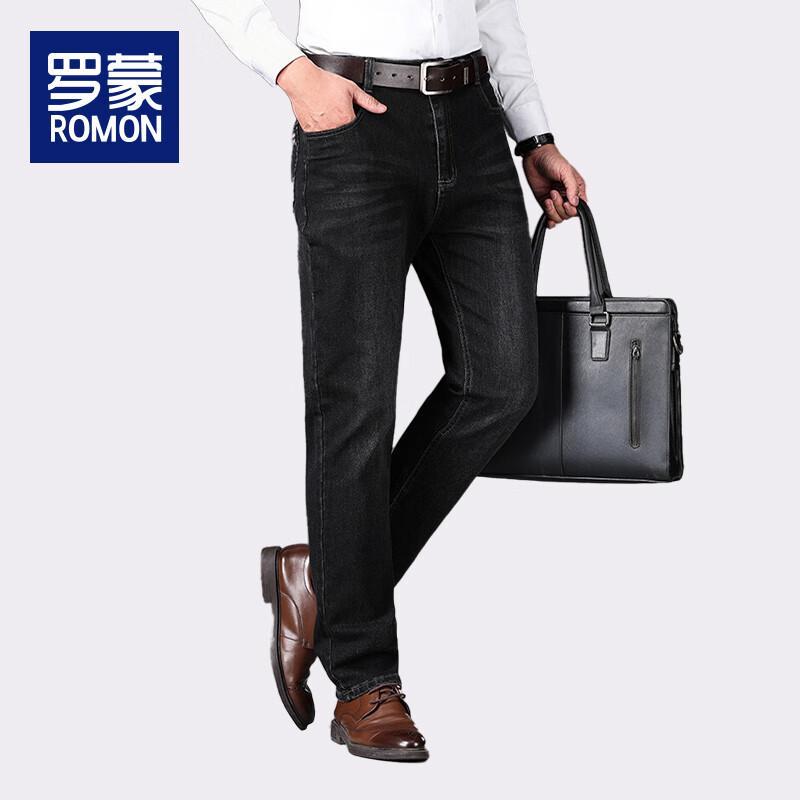 Luomeng Herren Vier-Jahreszeiten Stretch Gerade Bein Jeans WL8099H