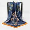 Fashion Floral Printed Square Scarf Spring Summer Satin Silk Shawl Lady Elegant Handkerchief Islam Turban Headscarf 90*90cm