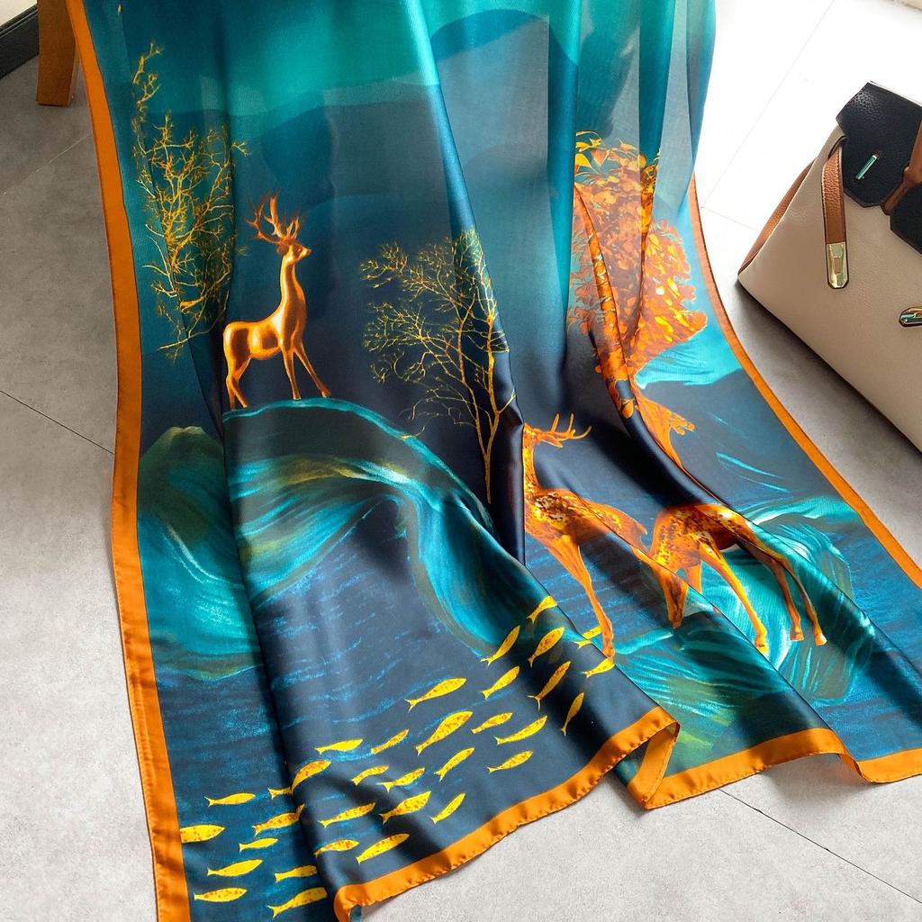 Hochwertige, luxuriöse Seidenschals, Stirnband, Schals, Halstuch für Damen, Ketten-Seidenschal, dekorativer Schal für Damen