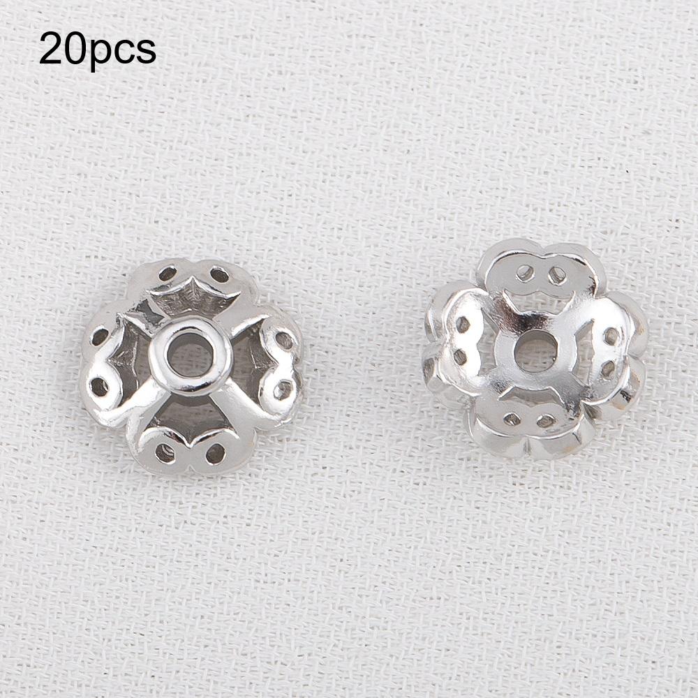 10/15/20/50/100pcs 18K Gold Plated Wave Flower Bead Caps Bracelet Necklace Crafts Round Bead Cap DIY Jewelry Making Accessories