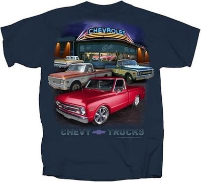 Camisetas 1967 a 1972 Chevy Pickup Trucks 100% Algodón Preencogido - Azul Crepúsculo Camiseta Unisex