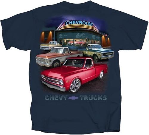 

Футболка T s 1967-1972 Chevy Pickup Trucks 100% Бавовна, Попередньо Зсіла - Синій Сутінок Унісекс XXL