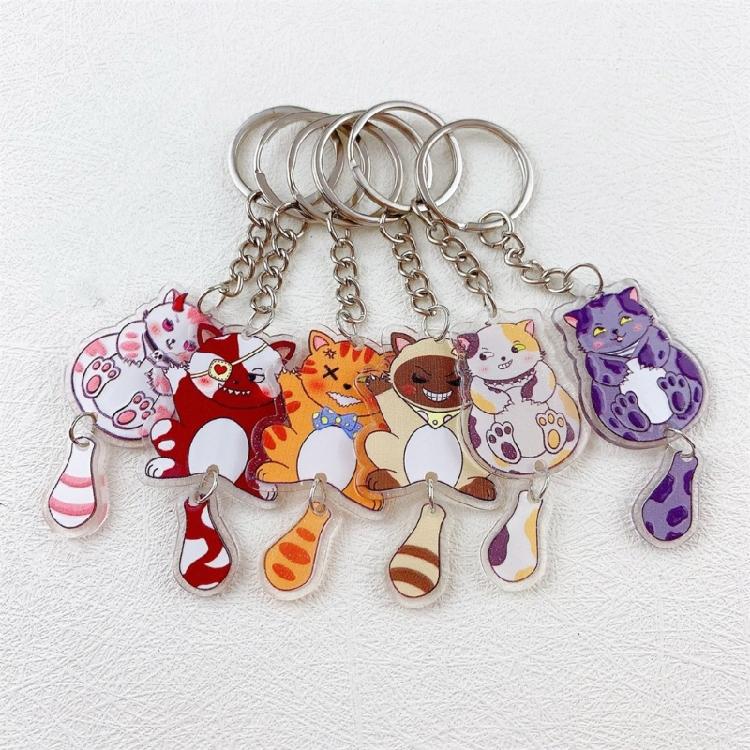 Eye Catching Acrylic Cat Keychain Functional Keyring Phones and Keys Decoration Great for Gifting To Friend and Family