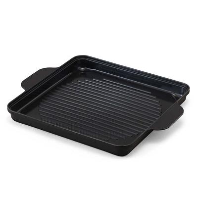 Iris Ohyama Yakiniku Plate for IH Ceramic Coating Easy To Clean Compatible with Black IHK-T37 (1400W) IHKP-YP14-B
