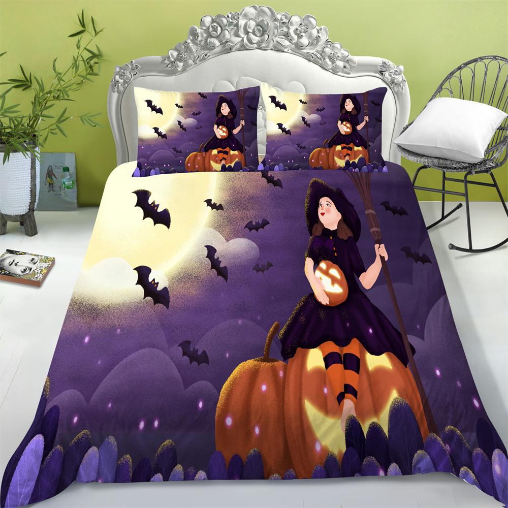 Zestaw poszewek Halloween druk 3D tekstylia domowe pościel typu king-size nastoletnie dzieci miękka kapa na kołdrę wysoce zestawy pościelowe