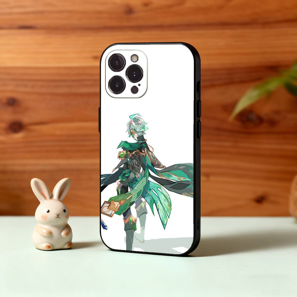 Genshin Alhaitham Phone Case For iPhone17 16 15 14 13 12 11 Pro Max Plus,5G Soft Black Case