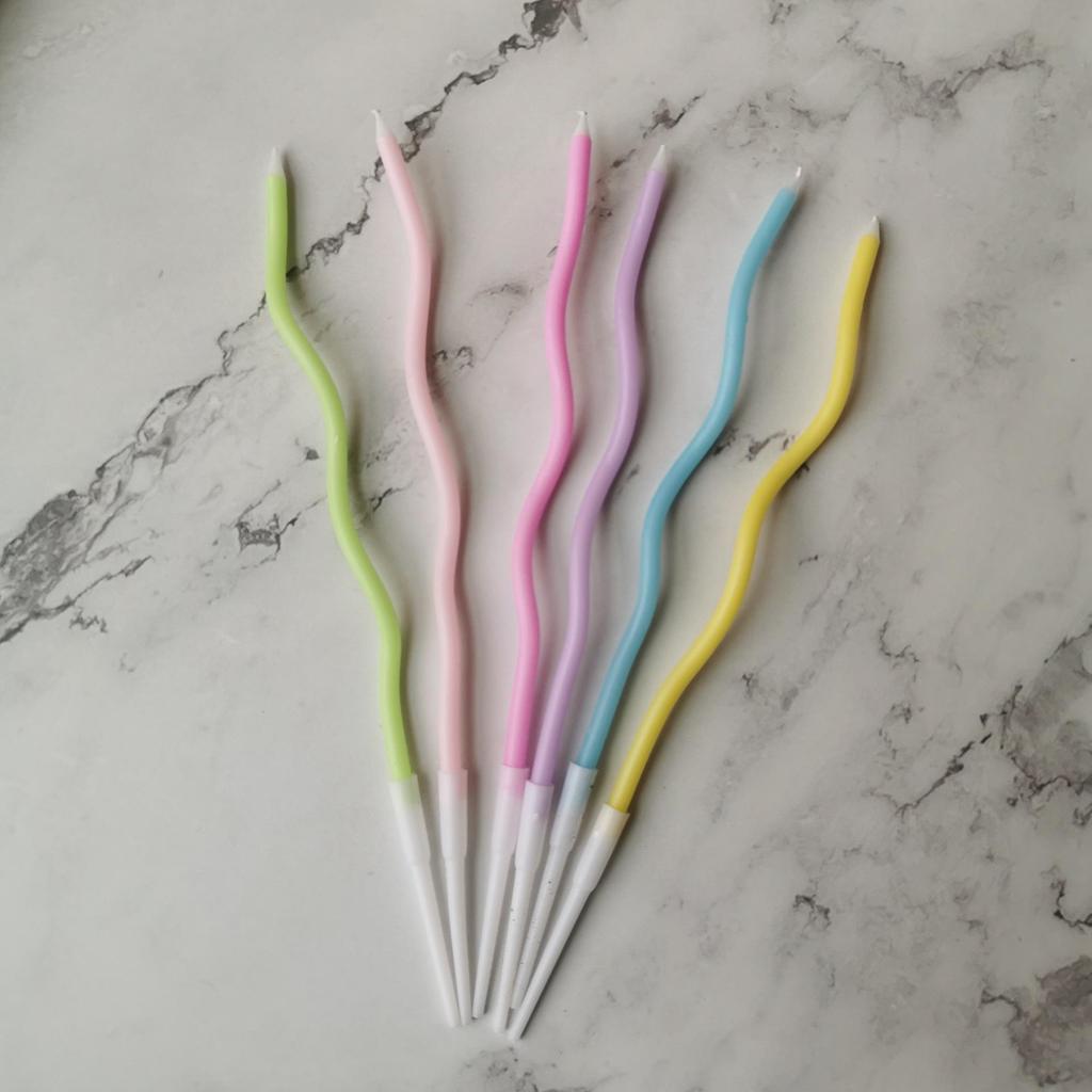 Creative Spiral Birthday Cake Candles - 100 Boxes of Colorful, Curved Decorations
