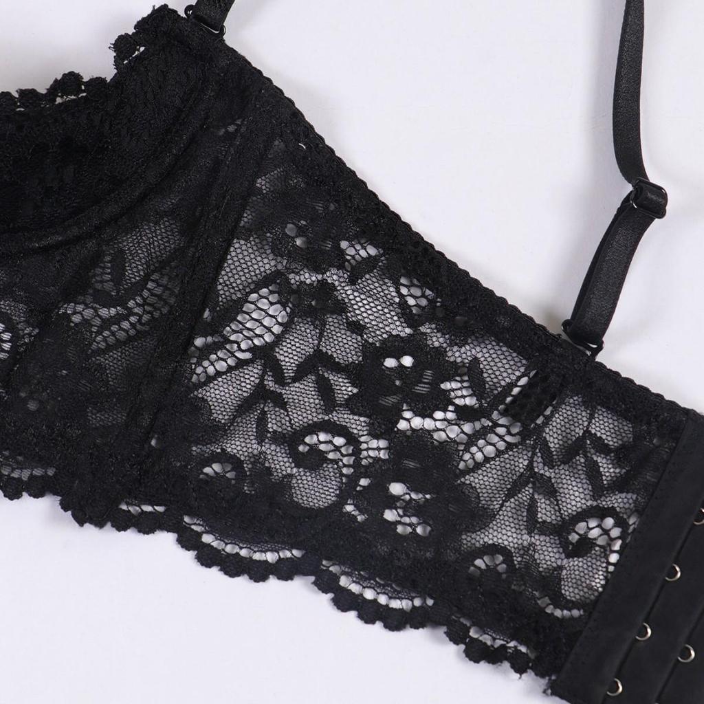 Αισθησιακό Δαντελέ Σετ Σουτιέν Μισής Κούπας: Εξαιρετικά Λεπτά, Αποκαλυπτικά Εσώρουχα με Πλαϊνή Κάλυψη