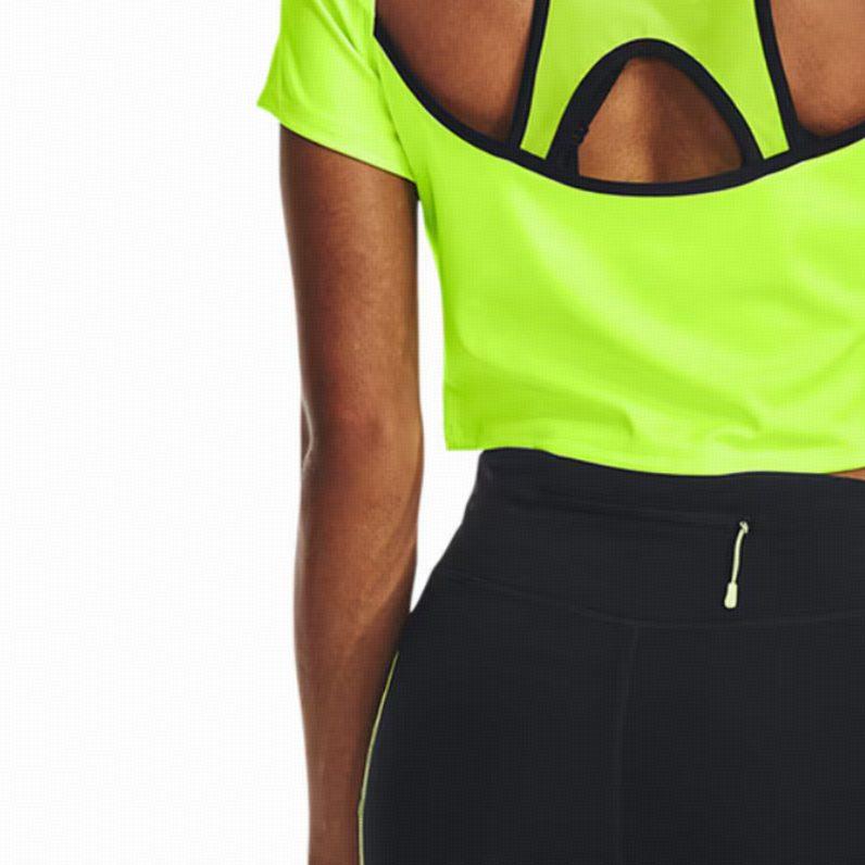 Under Armour Anywhere Crop Tops Women's Green Crew Neck Moderate 1376816-369