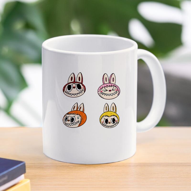 Labubu 3D Ceramic Mug The Monsters Creative Cute Milk Coffee Cup For Gift Abubu Home Kitchen Drinkware Mugs