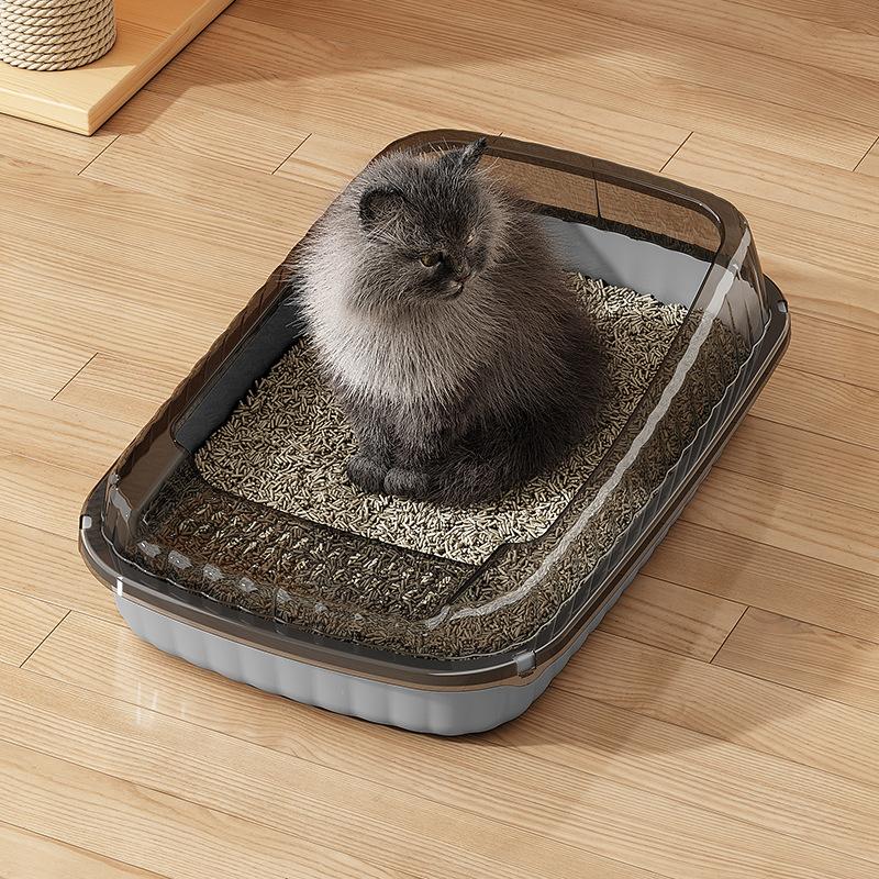 Cat Litter Box Semi-closed Open Splash-proof Cat Excrement Basin Cat Toilet Large Thickened Cat Kitten Potty