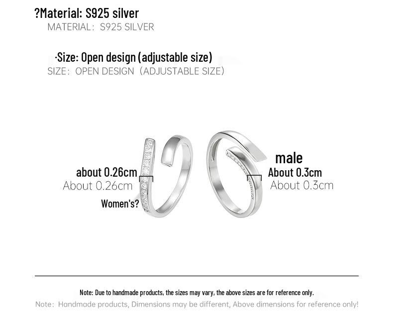 Banyan Tree S925 Silver Mobius Couple Rings - Korean Geometric Design