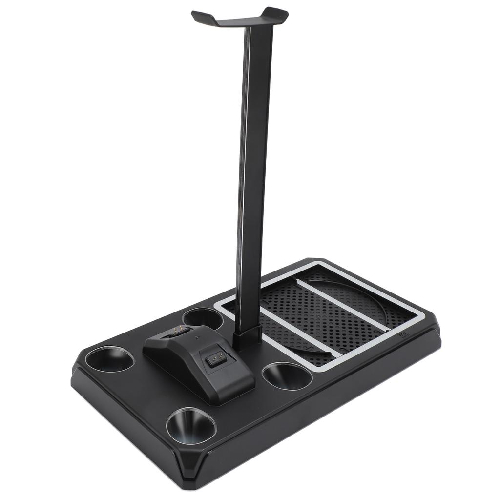 Console Cooling Stand Dual Controller Charger RGB Light Game Console Cooling Station with 12 Card