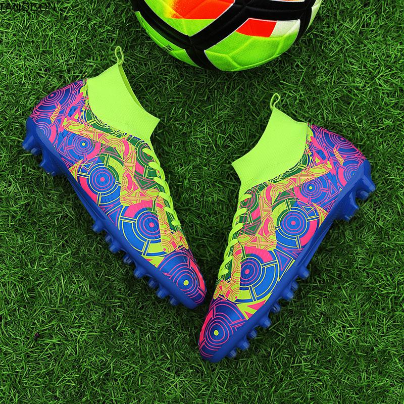 Unisex Football Shoes Long-nails Graffiti Training Artificial Captain Outdoor Sports Training Boys Football Shoes for Kids