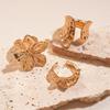 Bague à ouverture florale plissée géométrique irrégulière en métal mode luxe léger bague polyvalente pour l'index