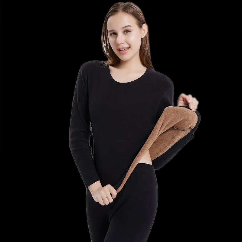 Hengyuanxiang Women's Plus Velvet Thick Thermal Underwear Set TC-5006