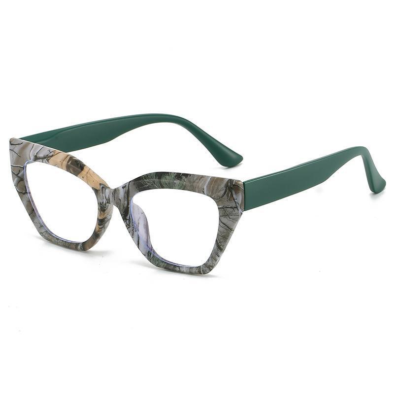 

Floral Cat-Eye Anti-Blue Light Reading Glasses with Spring Temples for Middle-Aged and Elderly +200 Diopters