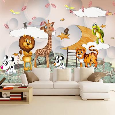 Cartoon Animal Wallpaper Children Room Mural Poster 3D Living Room Background Wall Mural
