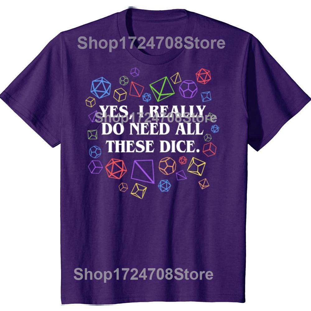Men Women Dungeon And Dragon Dice Tabletop RPG T Shirts Accessories DND Game 100% Cotton T-shirt Clothes Fashion Tee Shirt