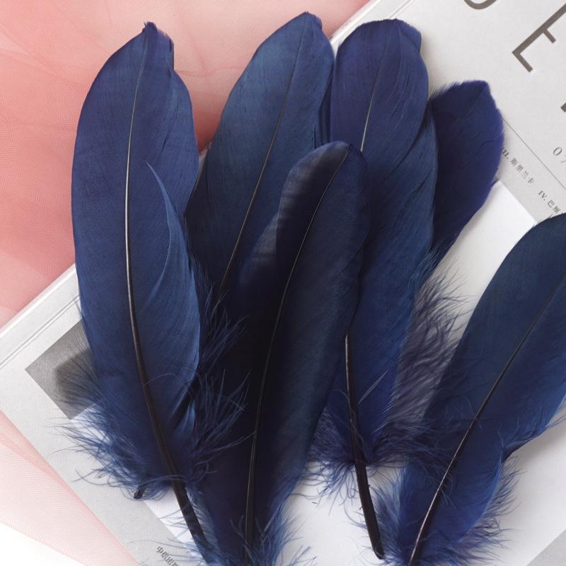 50Pcs White Feather Goose Feather Hard Floating Dream Net Decorative Wings Sun Flower Wall Decoration Kindergarten Handmade Art Class Materials