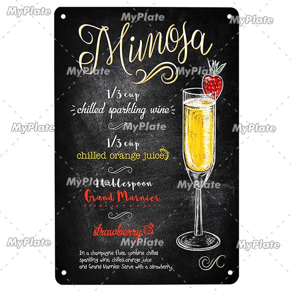 Cocktail Metallschild Plakette Metallschild Vintage Pub Lustiges Blechschild Wanddeko für Bar Pub Club Man Cave Blechschilder Vintage
