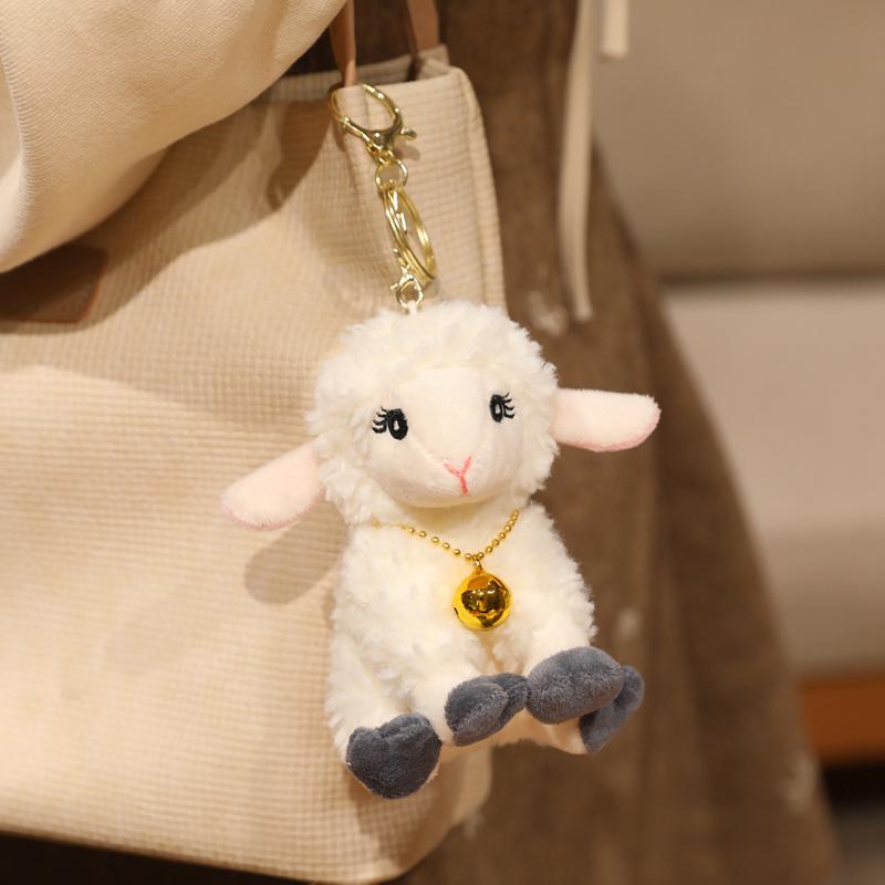 White Sitting Lamb Doll Stuffed Kawaii Grassland Animal Plush Toy Adorable Appeasing Plushie Gift