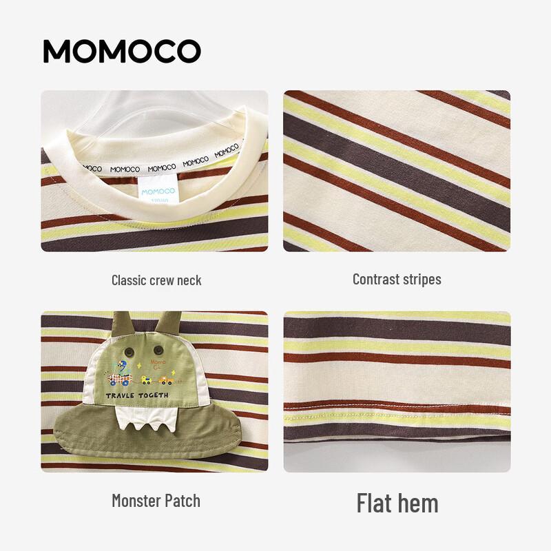 MOMOCO Boy's Fashion Striped Short Sleeve T-Shirt