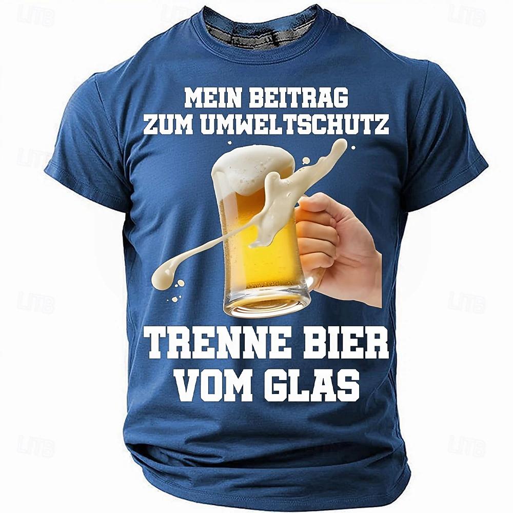 Summer Men's Clothes Fashion I Like Beer Graphic Short-sleeved T-shirt O-Neck Short Sleeve Tee Oversized Loose T-shirts Man