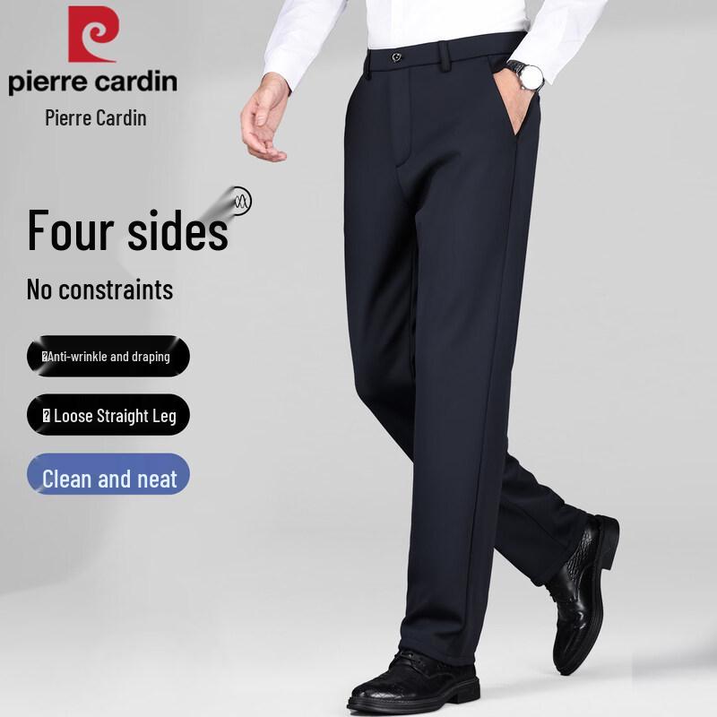 Pierre Cardin Men s Straight Leg Wrinkle-Free Casual Pants 32