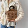 Torba Rafia Damska Wysokiej Jakości Torba Plażowa Letnia Torebka Ze Sznurkiem Ściągającym Szydełkowa Tkana Torba na Ramię