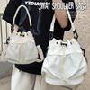 LTG Drawstring Bag, Shoulder Bag, Bucket Bag, 2-Way, Shoulder Bag, Handbag, Lightweight Nylon, Women's and Men's, 7986821 (Off-White)