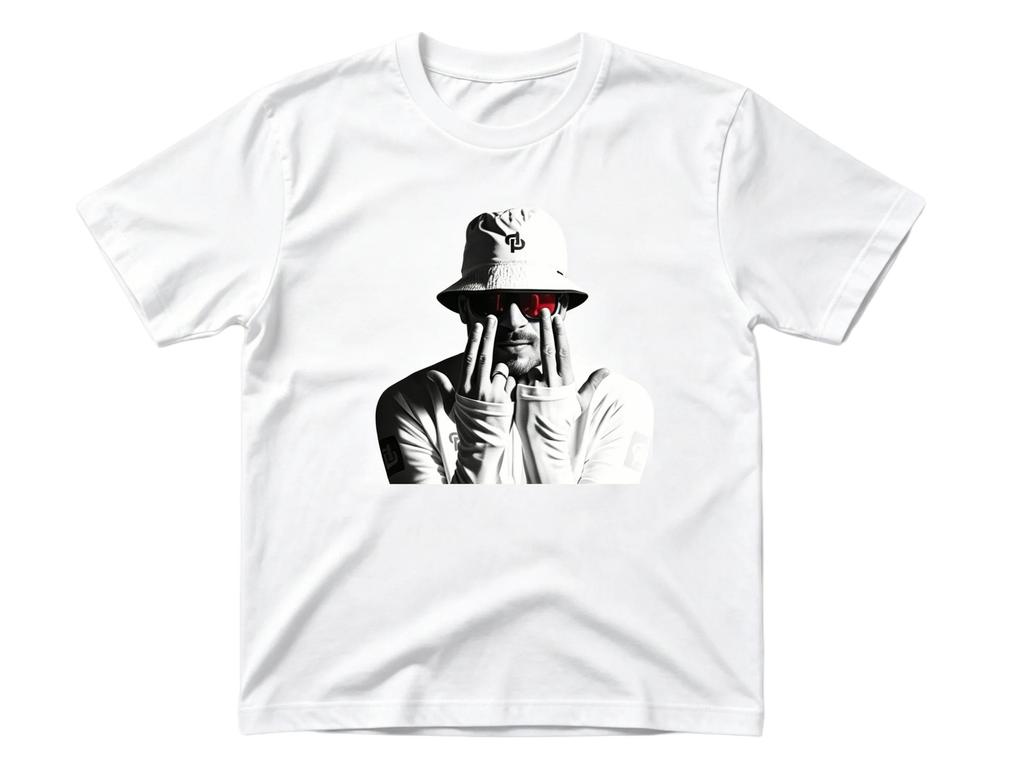 This White Oversized Jul "Coeur Blanc" T-shirt Features His Iconic Album Cover Print for Diehard French Rap Fans Who Love Streetwear