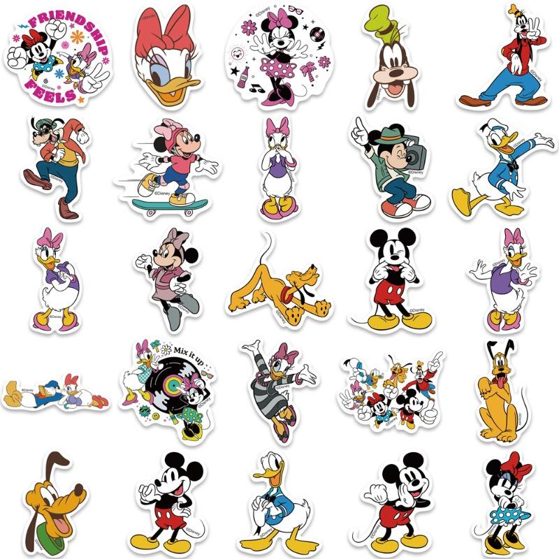 50 Mickey Mouse and Donald Duck Stickers for Decorating Guitar Luggage Case Stickers - Disney Self-adhesive Stickers