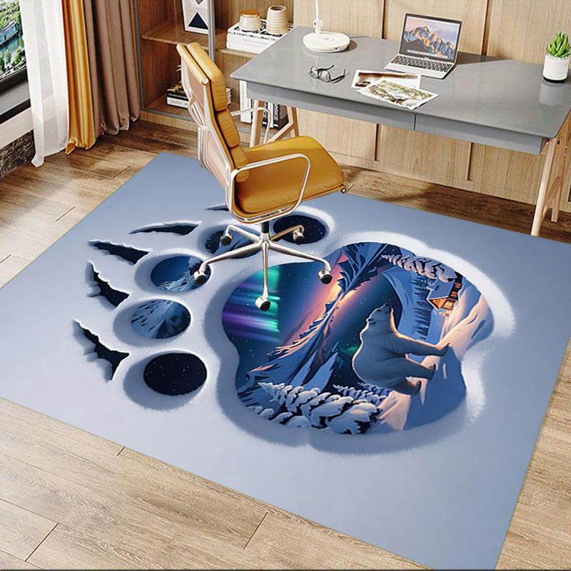 1PC Polar Bear Print Extra Large Non Slip Floor carpet, Office, family, bedroom, Studio   Large Area Rug Indoor Rugs, , Vibrant Colors
