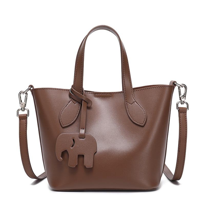 Hot-selling leather women s bags new niche handbags versatile shoulder bags bucket bags