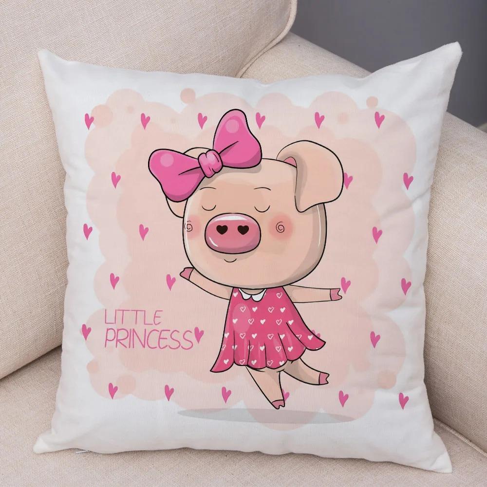 Büro Wohnzimmer Zuhause Kissenbezug Cartoon Haustier Schwein Kissenbezug Auto Ornamente