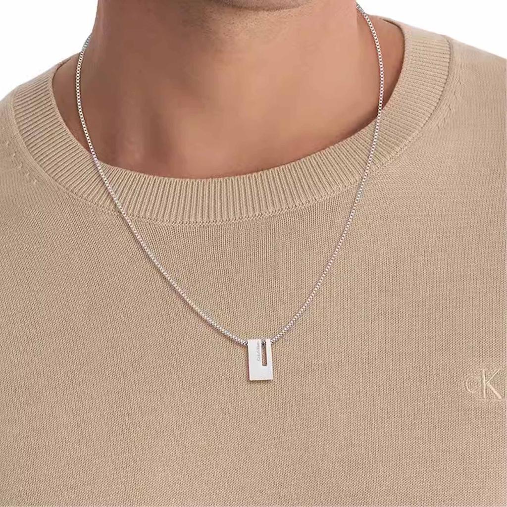 Calvin Klein Fashion Series Solid Design Steel Necklace Men necklaces Silver 35100019